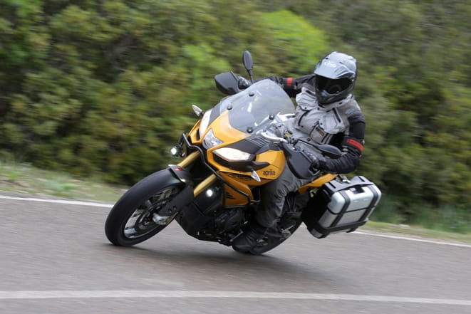 1200cc V-Twin now incorporates Aprilia's first semi-automatic suspension 1200cc V-Twin now incorporates Aprilia's first semi-automatic suspension