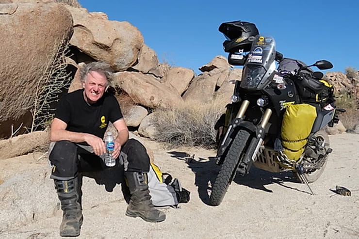 The 61-year old is currently on his eighth tour of the globe – and for this 100,000km expedition, he’s riding the new Yamaha Ténéré 700.